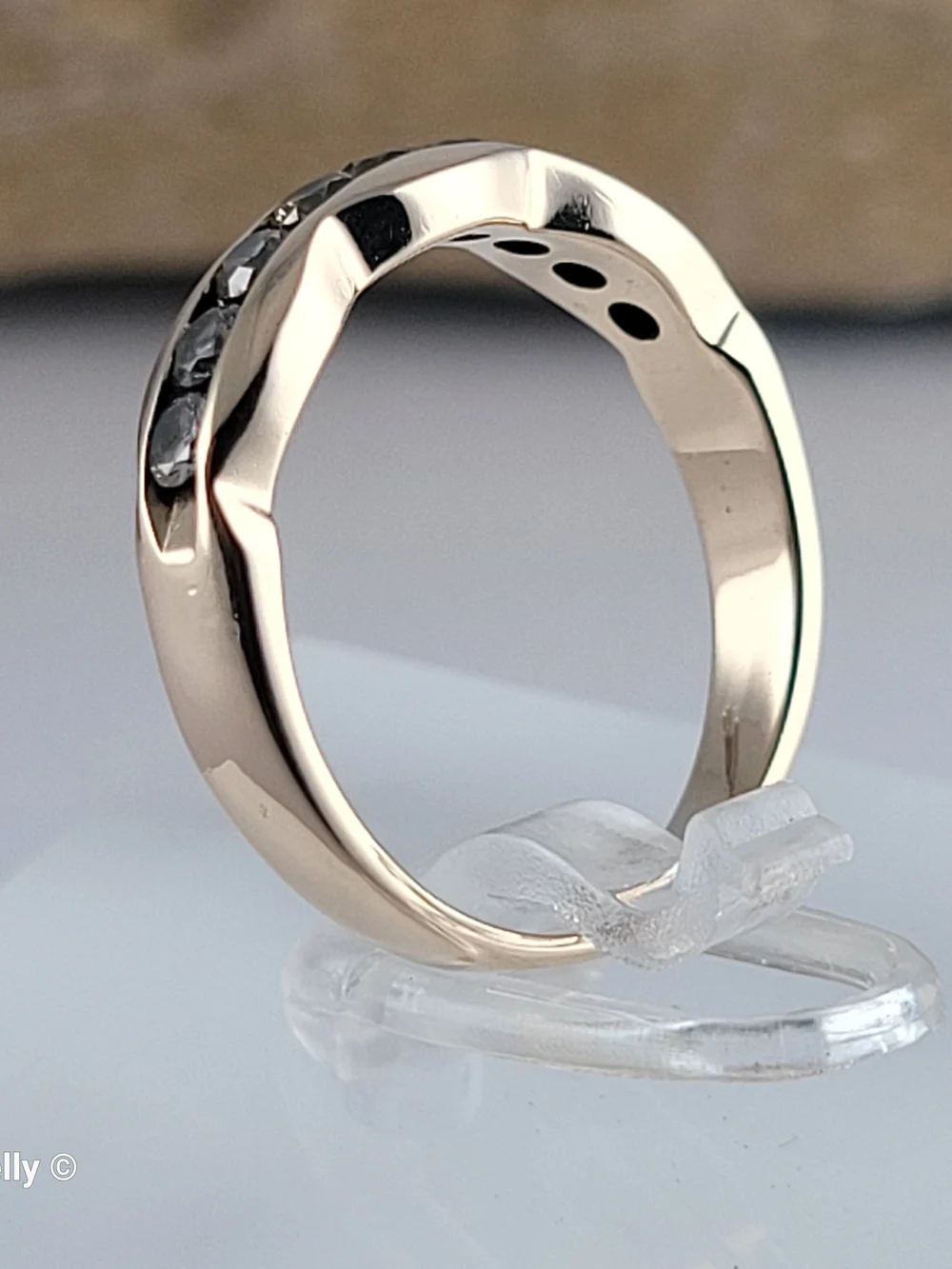 14K Yellow Gold Genuine Diamond Band Ring Size 6.5 - Solid Gold! 👌🎁